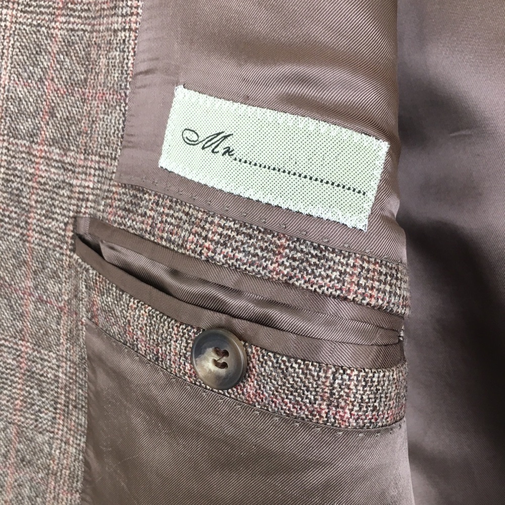 Ermenegildo Zegna Tweed Wool 3-Button Blazer Tan Men’s Size 50 Sports Coat - Picture 8 of 14